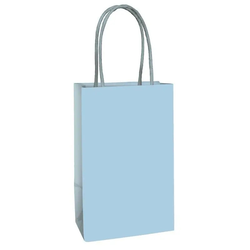 Pastel Blue Paper Kraft Bags 8pk