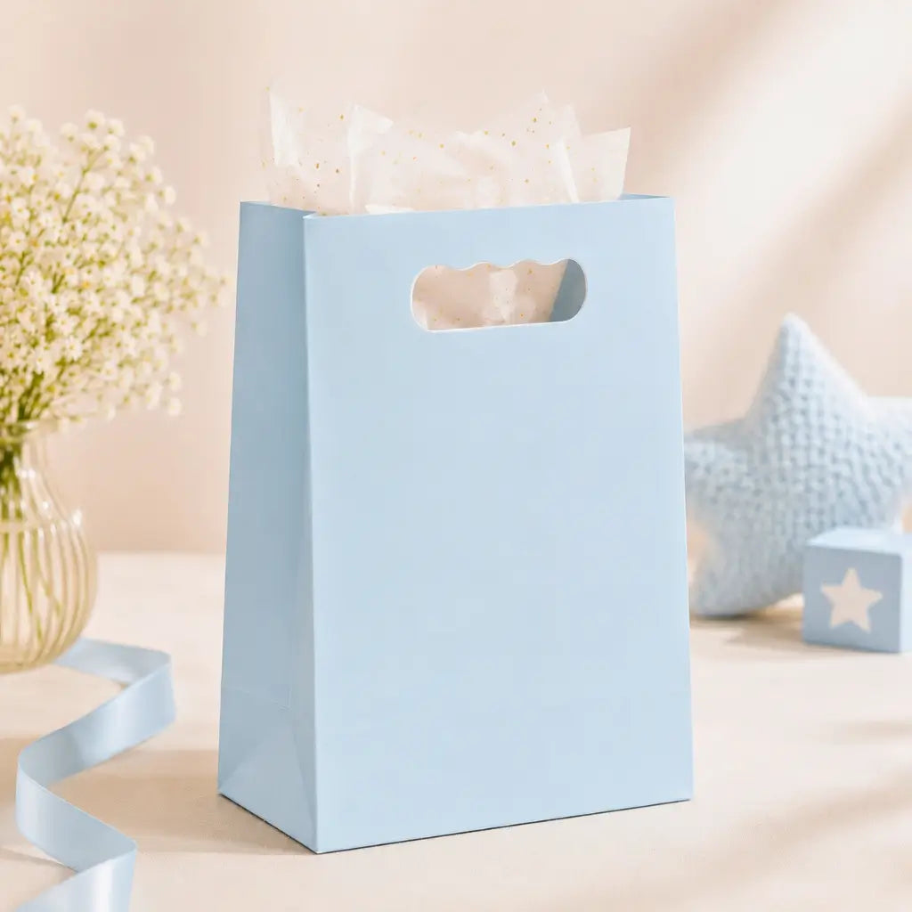 Baby blue goodie bags for children's parties
