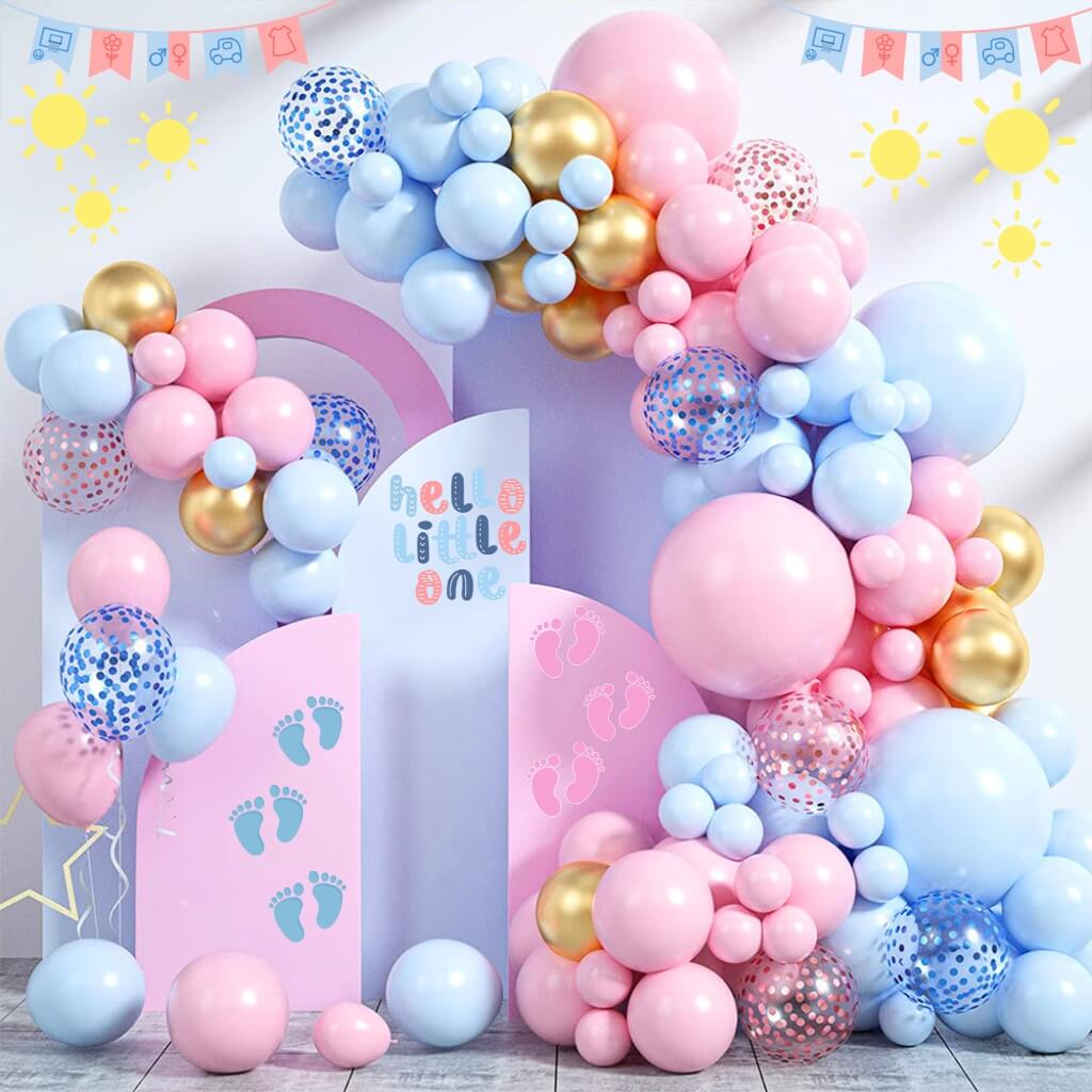 Pink & Blue Baby Shower Balloon Garland DIY Kit 124pk