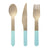 Pastel Blue Wooden Cutlery Set 30pk