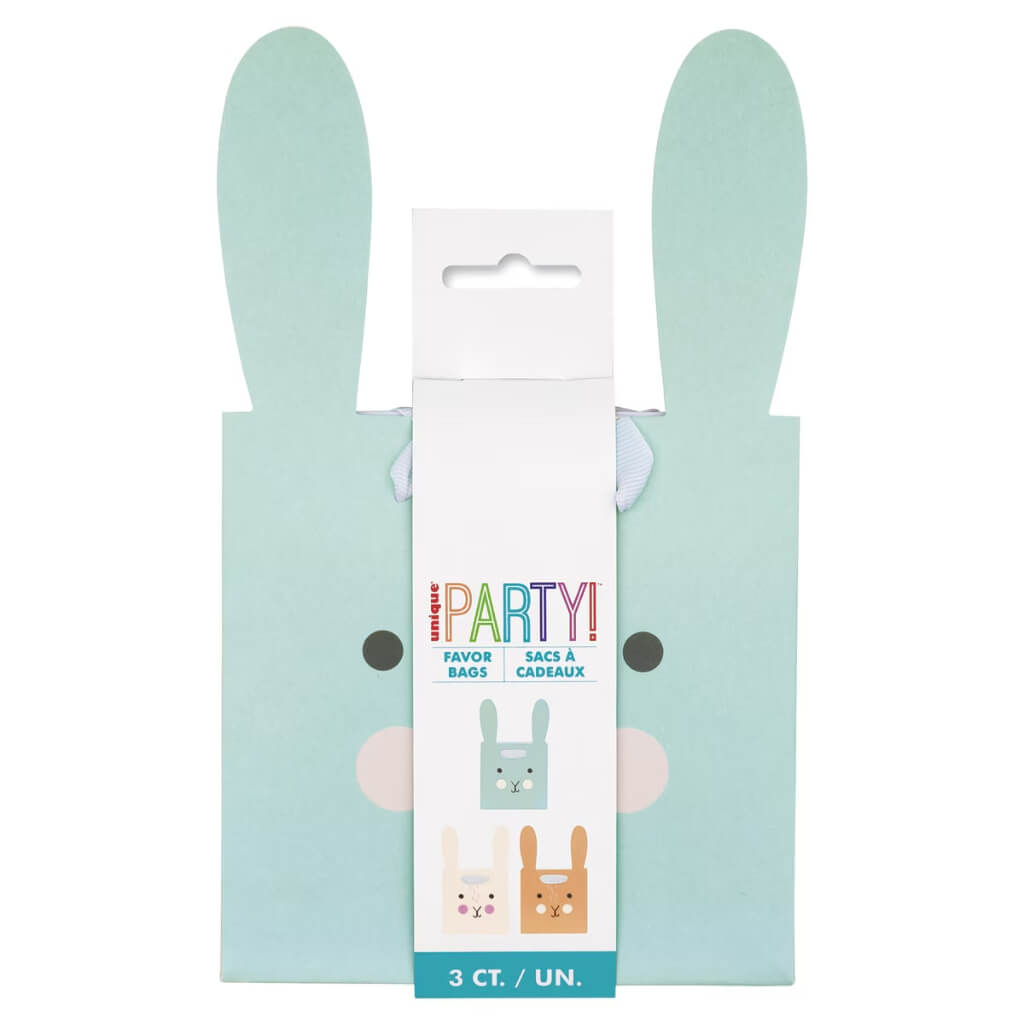 Bunny Ear Paper Favour Bags 3pk Easter Treat Bags Party Supplies