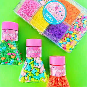 Colourful easter egg & green jimmies spring cupcake sprinkle mix
