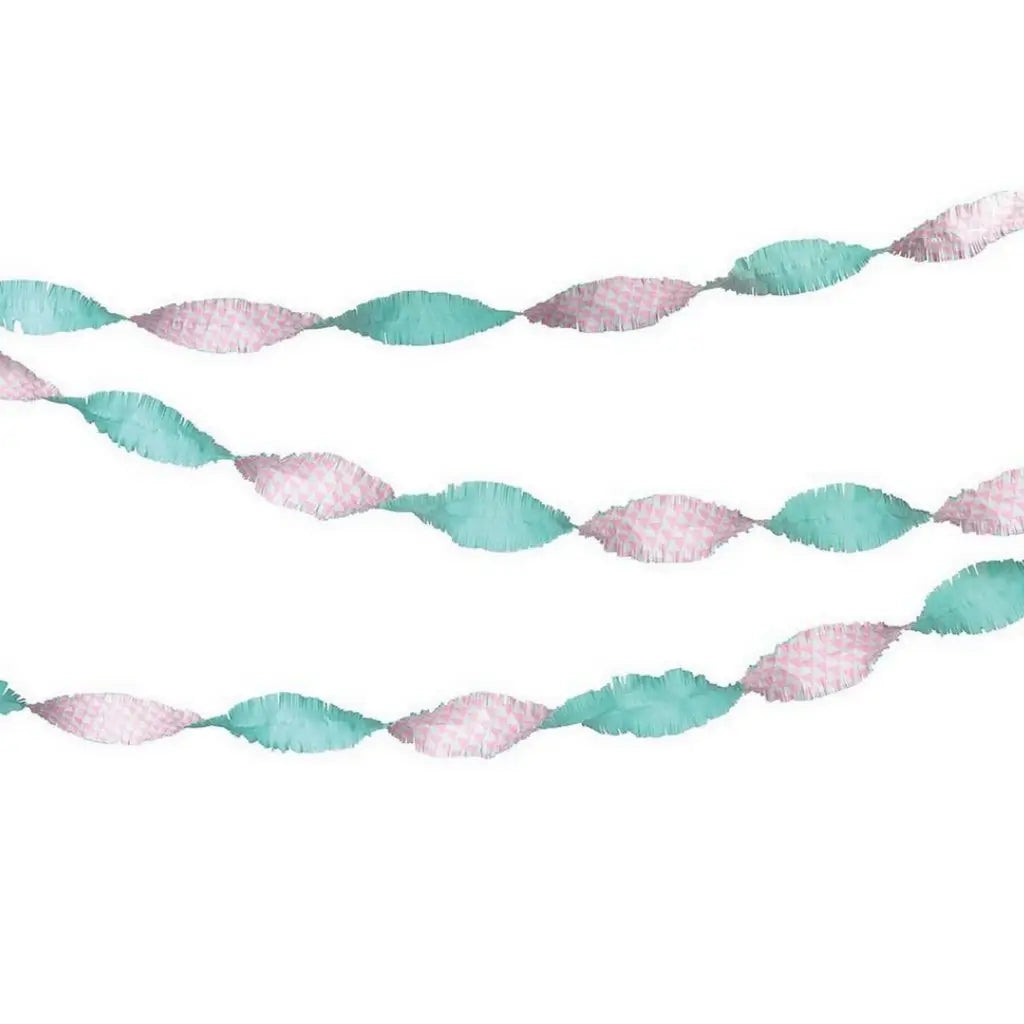 Pastel Fringe Paper Garland blue pink
