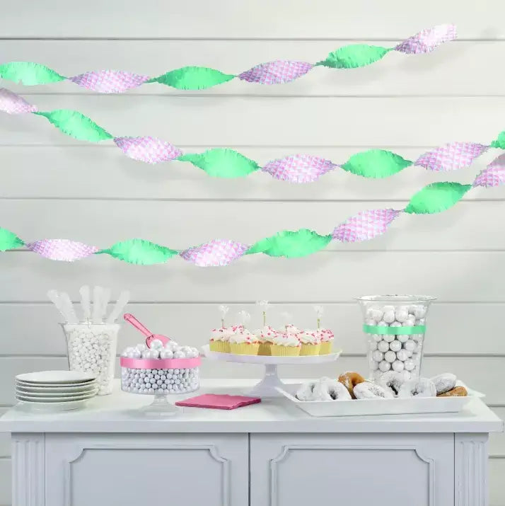 Pastel Fringe Paper Garland blue pink