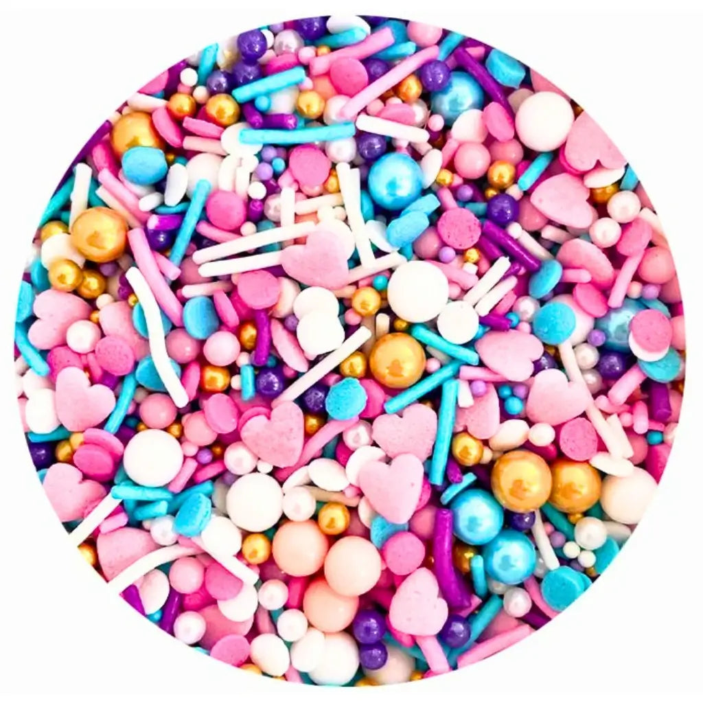 Colourful edible rods and balls for cupcake and cookie decorating