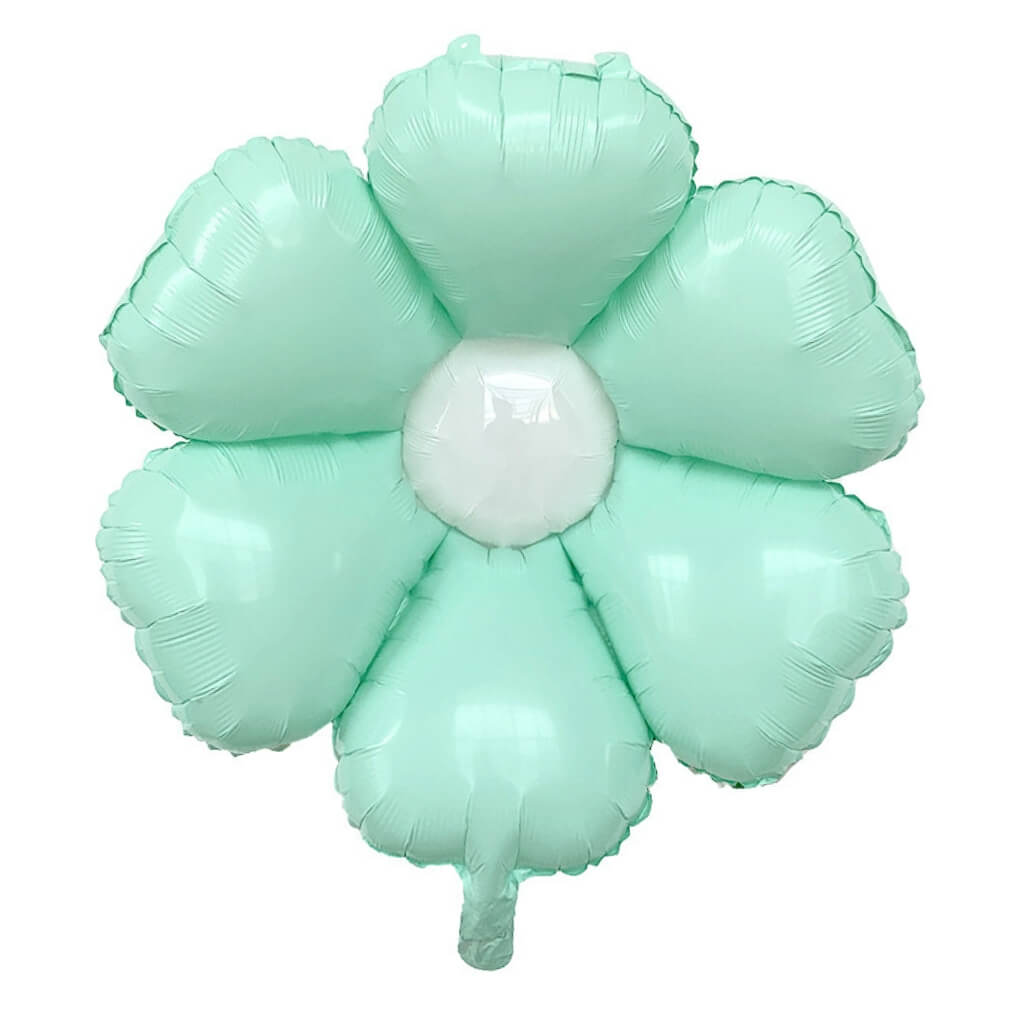 Pastel Green White Centre Daisy Flower Foil Balloon