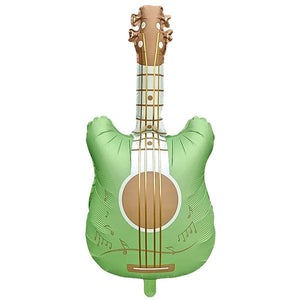 Pastel green guitar foil balloon for music or pop star themed events