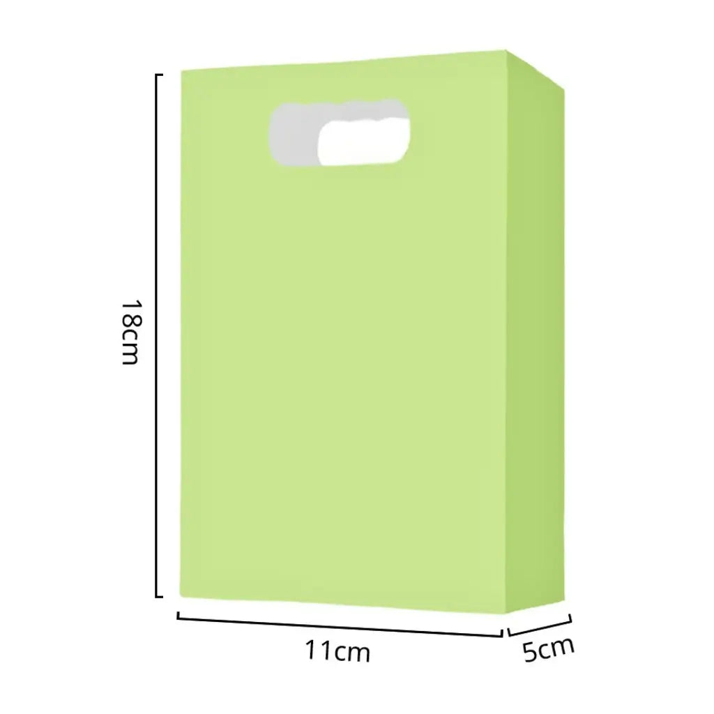 Green paper treat bags with carry handles