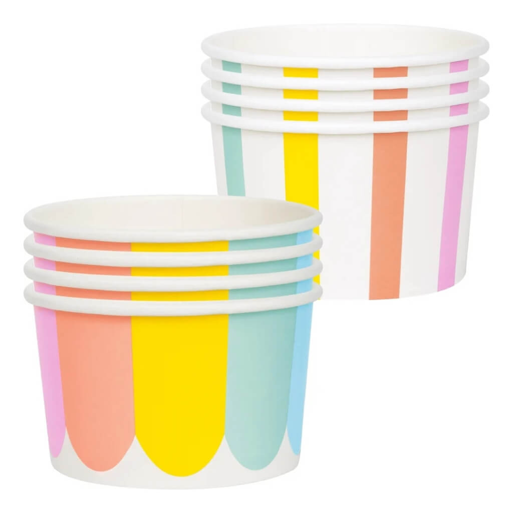 Pastel Ice Cream Paper Treat Cups 180ml 8pk