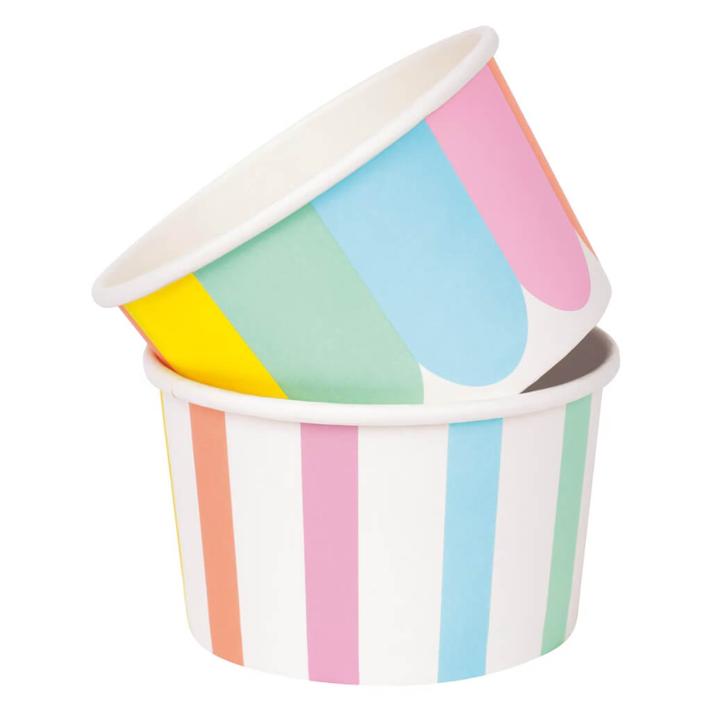 Pastel Ice Cream Paper Treat Cups 180ml 8pk