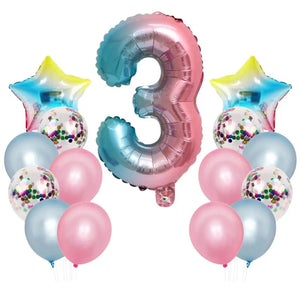 Iridescent Rainbow 1st Birthday Foil Latex Balloon Bundle (15 balloons) 3rd birthday