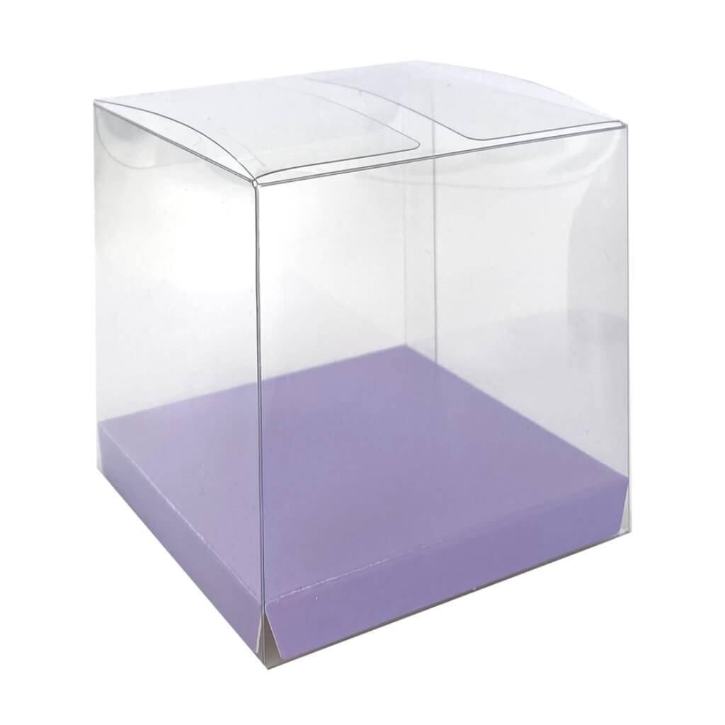 Pastel Lilac Clear Plastic Favour Boxes 10pk