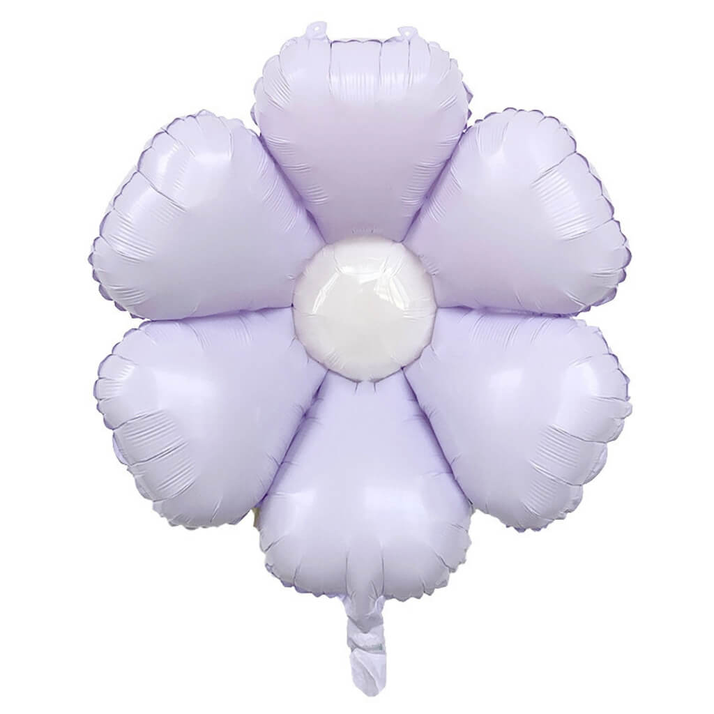Pastel Lilac White Centre Daisy Flower Foil Balloon