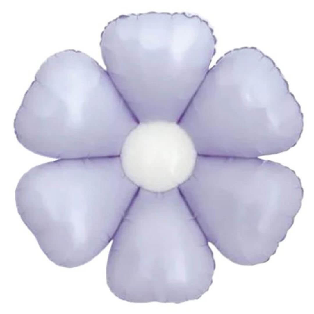 Pastel Lilac White Centre Daisy Flower Foil Balloon