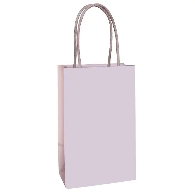 Pastel Lilac Paper Kraft Bags with Handles 8pk