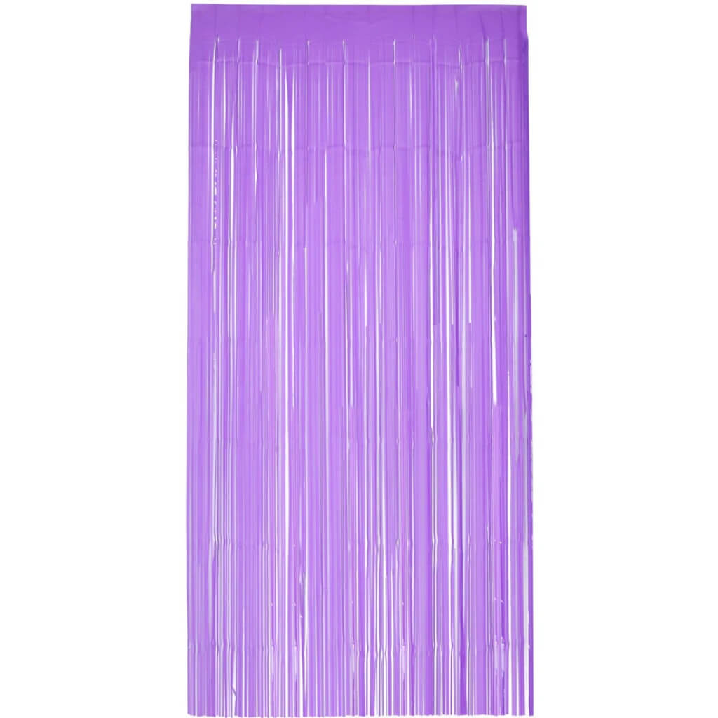 pastel purple foil fringe curtain party backdrop