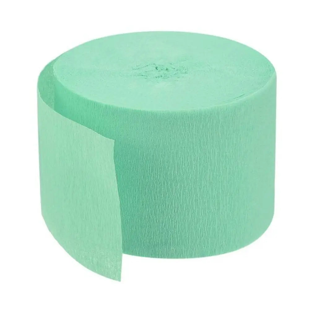 Pastel Mint Green Crepe Paper Streamer Roll 25m