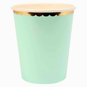 Pastel Mint Green Scalloped Edging Paper Cups 10pk