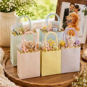 Pastel paper gift bags pack of 5 colours