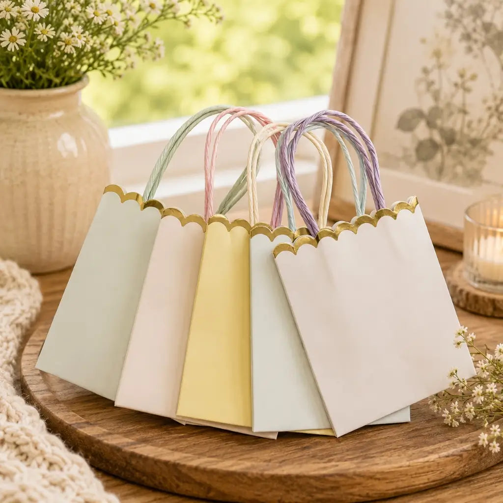 Baby shower pastel gift bags assorted colours
