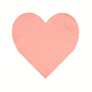 Heart shaped peach disposable party napkins