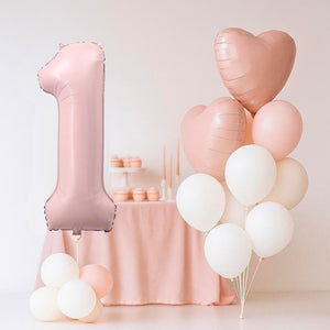 Matte pink balloon bundle used for birthday, baby shower, or wedding decoration