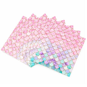 pastel Mermaid scales birthday party napkins