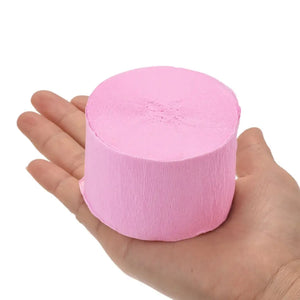 Pastel Pink Crepe Paper Streamer Roll 25m