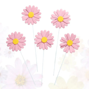 Pastel Pink Daisy Cupcake Toppers 5pk