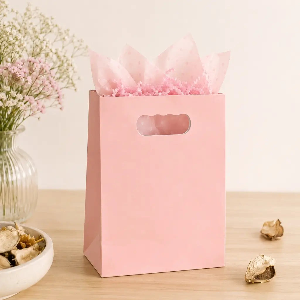 Pink goodie bags for children's parties