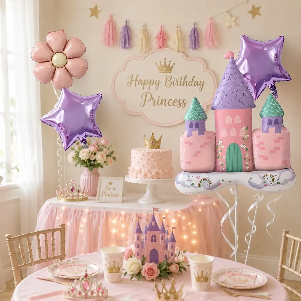 Pastel Princess Castle Balloon Bundle 5pk