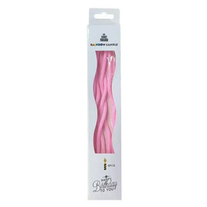 Wavy Pastel Pink Candles 6pk