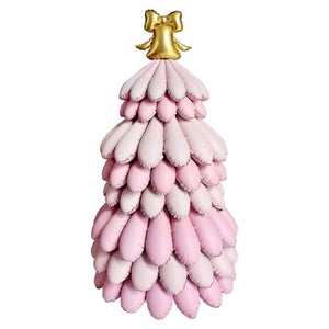 Air-filled pastel pink Christmas tree balloon 3D design for Christmas decorations