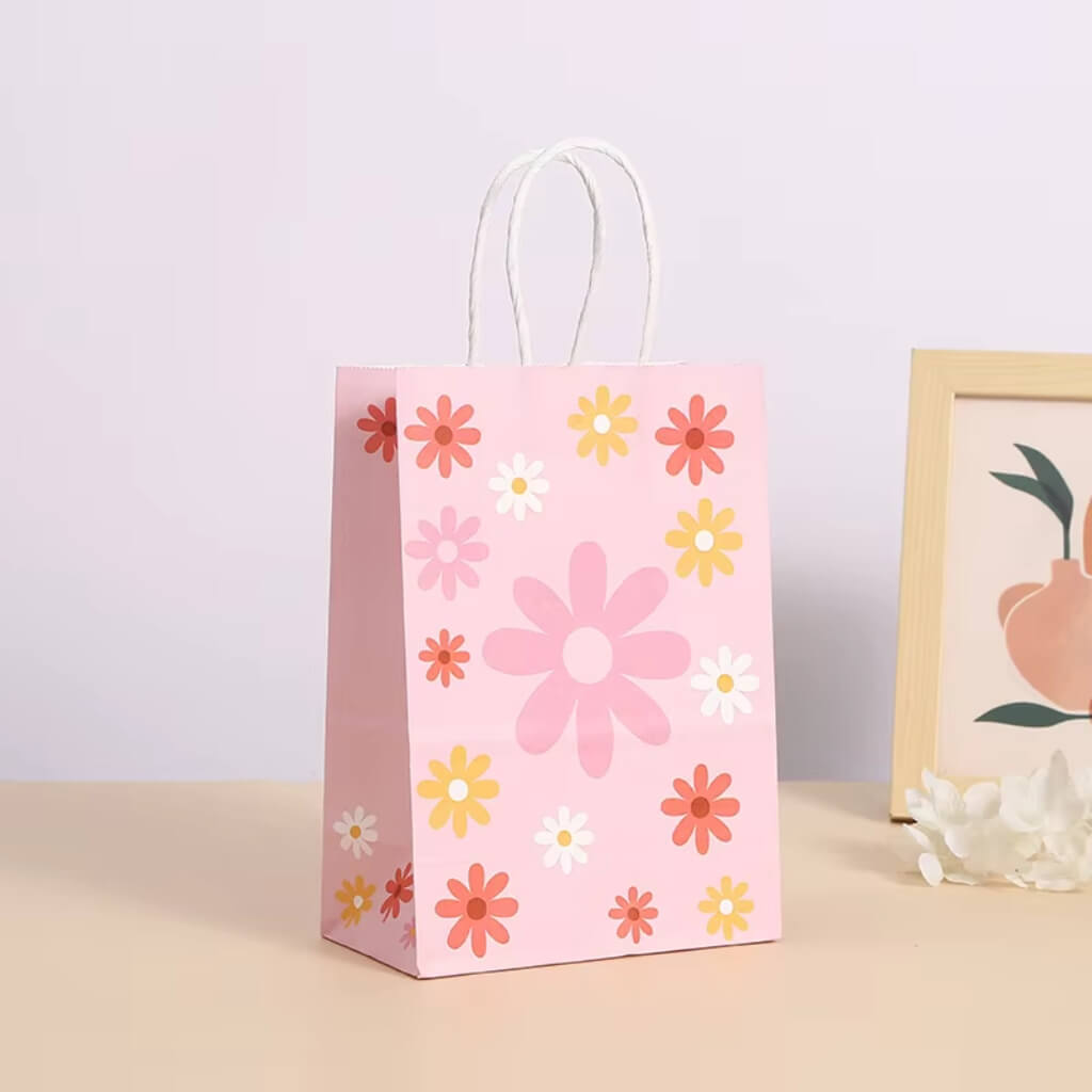 Pastel Pink Sweet Daisy Party Bags 5pk