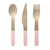 Pastel Pink Wooden Cutlery Set 30pk