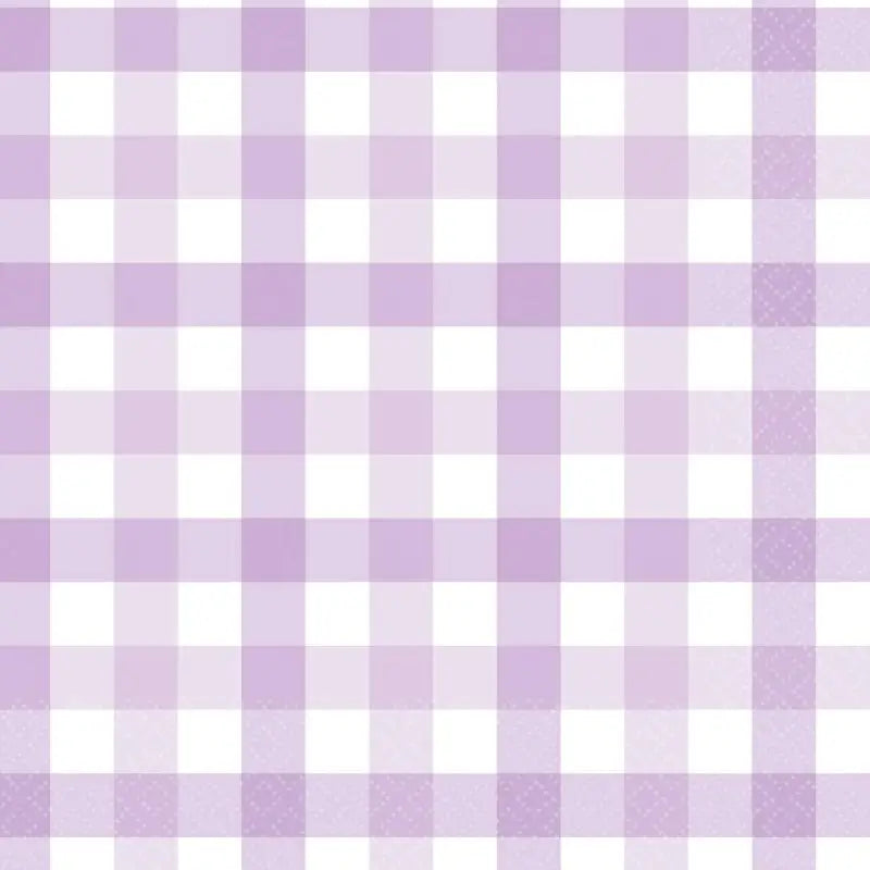 Pastel Purple Gingham Lunch Napkins 16pk