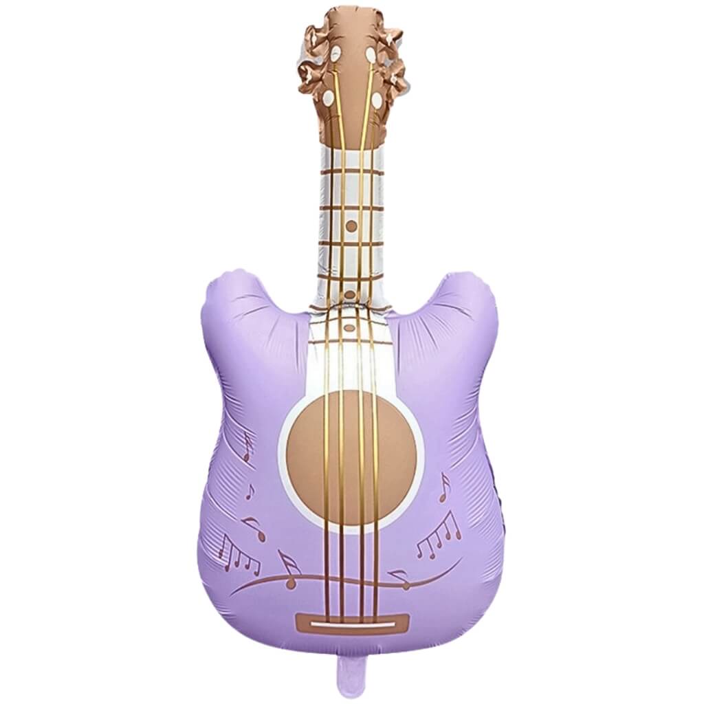 Large pastel purple guitar balloon air-fill only for kids’ party décor