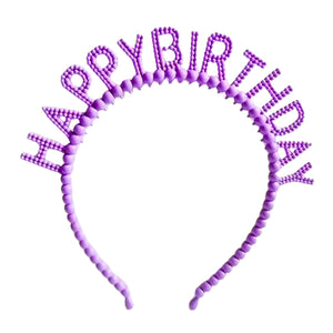 Kids Princess Happy Birthday Headband - Pastel Purple