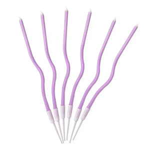 Wavy Pastel Purple Candles 6pk