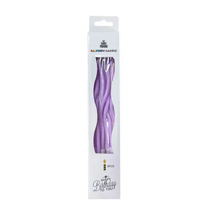 Wavy Pastel Purple Candles 6pk