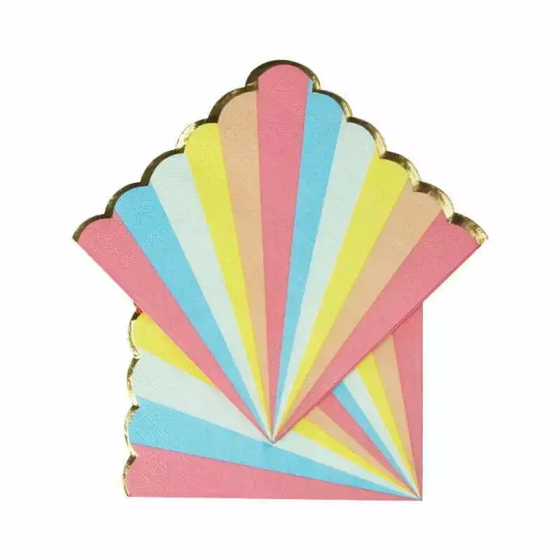 Pastel Rainbow Candy Stripe Large Paper Napkins 16pk