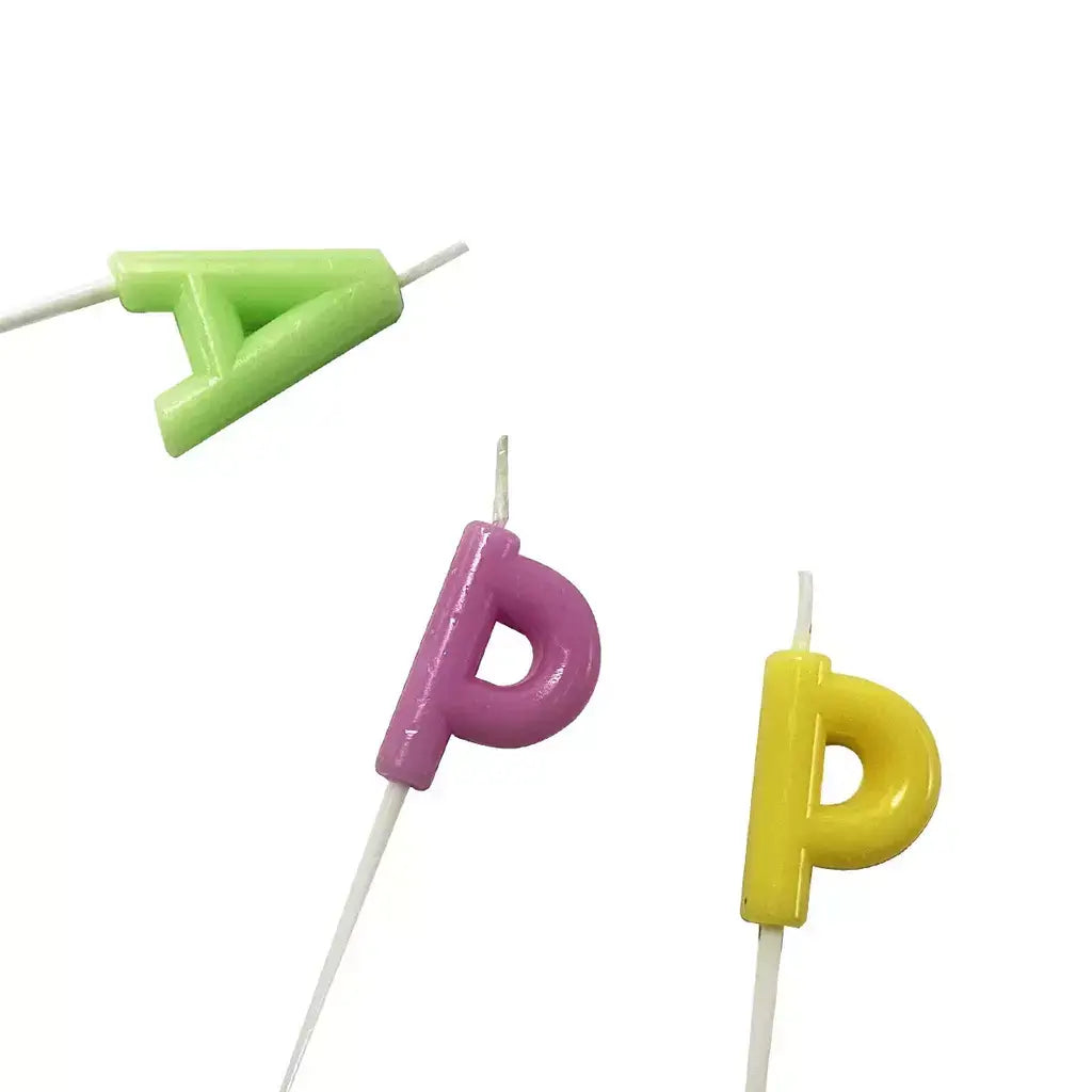 Pastel Rainbow 'Happy Birthday' Candles