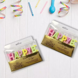 Pastel Rainbow 'Happy Birthday' Candles