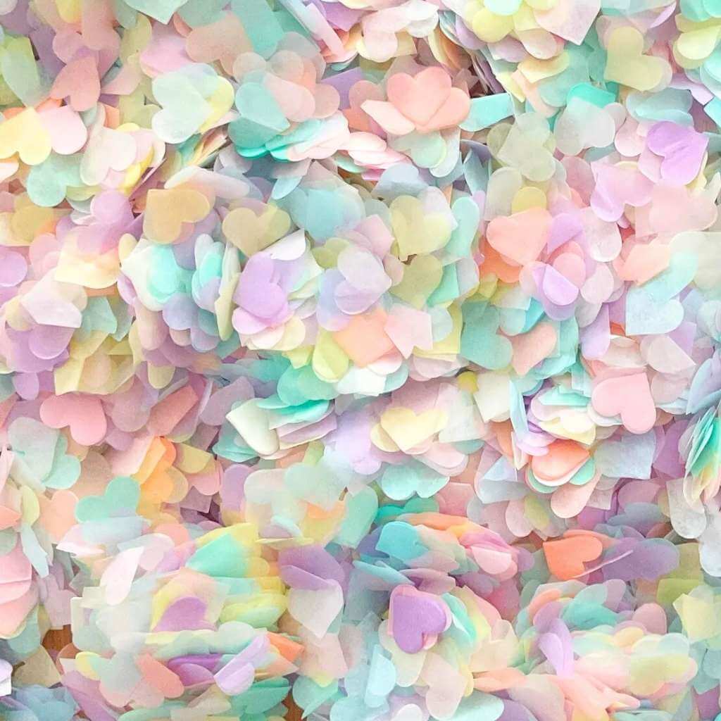 Pastel Rainbow Heart Paper Confetti 20g