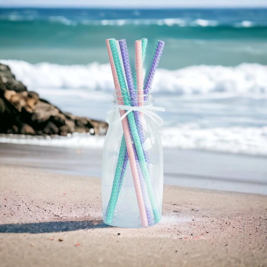 Rainbow Mermaid Paper Straws 8 Pack