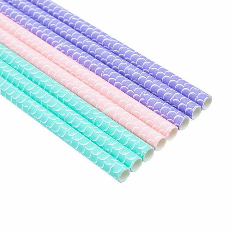 Rainbow Mermaid Paper Straws 8 Pack
