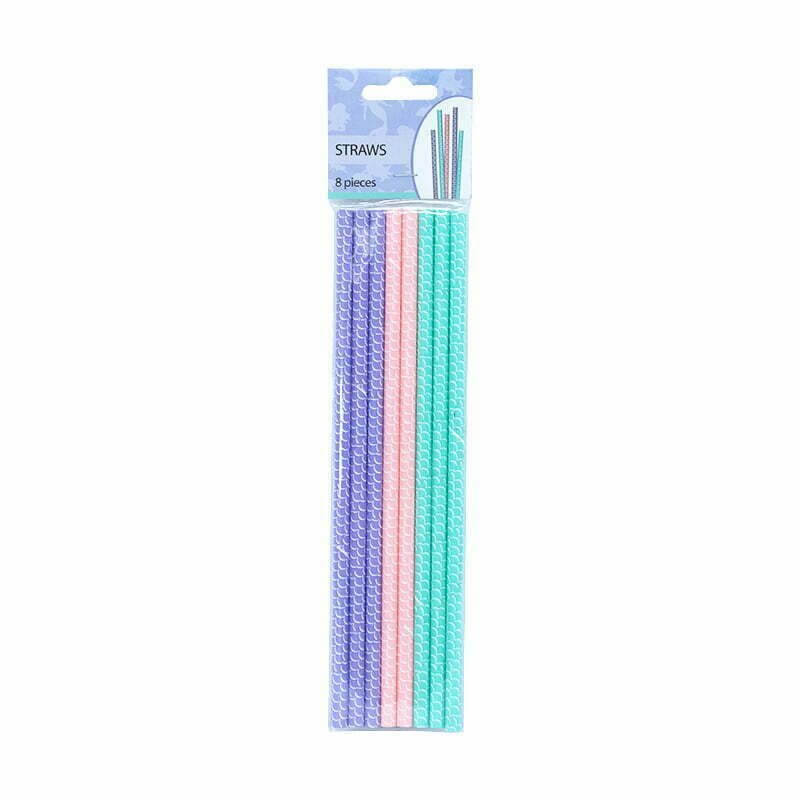 Rainbow Mermaid Paper Straws 8 Pack