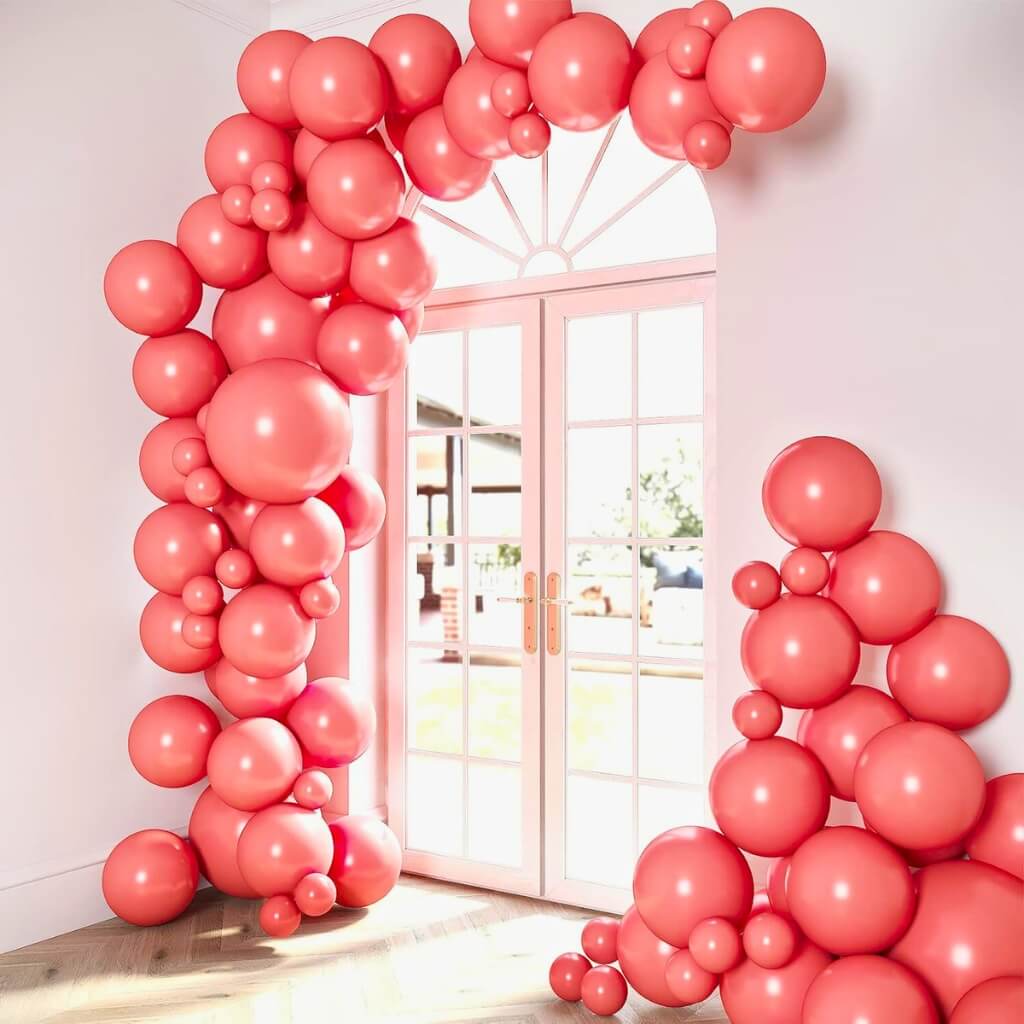 Latex Balloon Garland DIY Kit 86pcs - Pastel Red christmas valentines day decorations