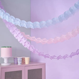 Pastel Wave Honeycomb Hanging Garlands 2.8m 3 Pack