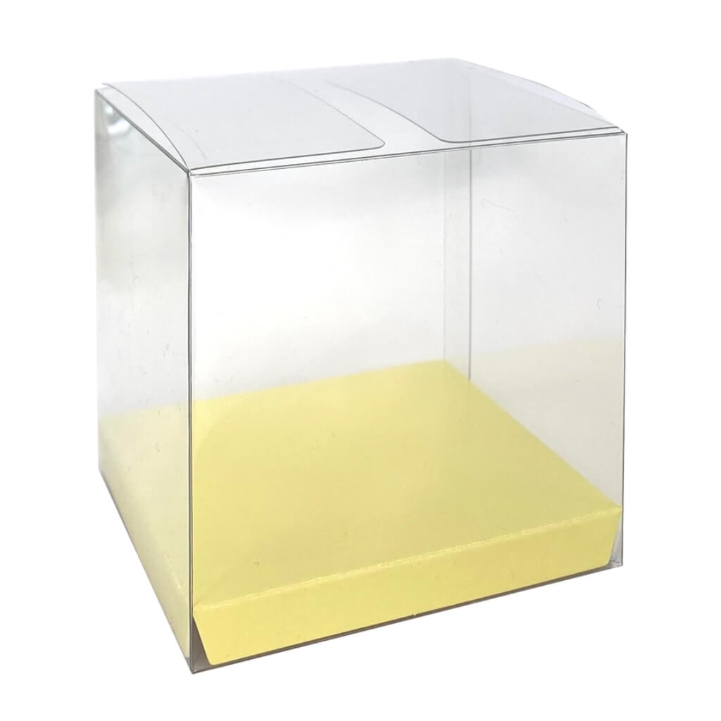 Pastel Yellow Clear Plastic Favour Boxes 10pk